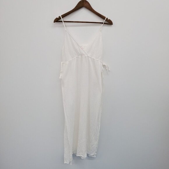 Xhilaration Womens Side Slit Swim Cover Up Dress Size L White Sleeveless Boho - Picture 3 of 15